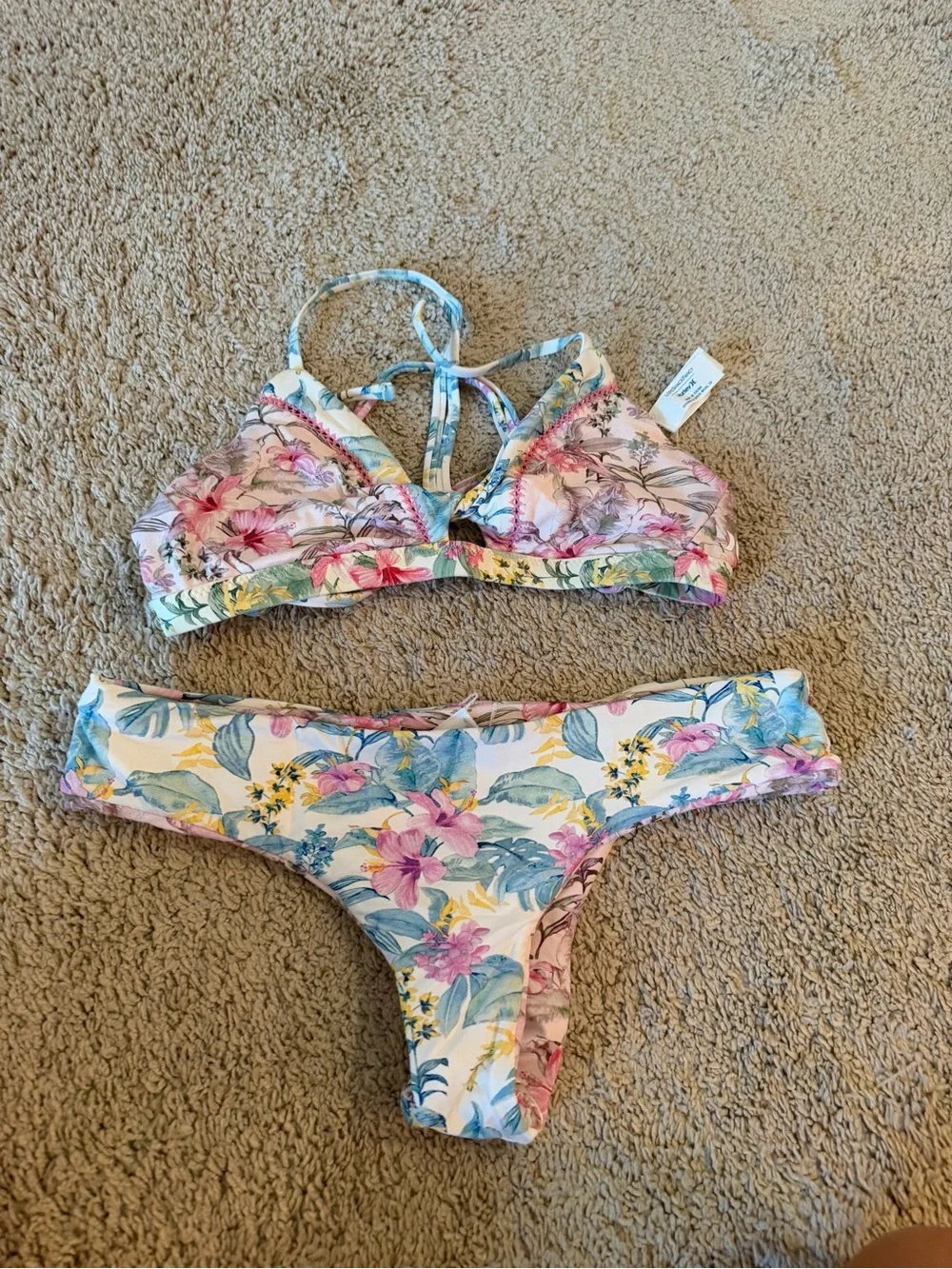 LoveShackFancy x Hurley Hawaiian Floral Print Bikini Set
